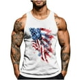 thumbnail image 3 of VBTAPA 4th of July Shirts for Men American Flag Tank Top 1776 Patriotic T-Shirts Sleeveless Gym Workout Graphic Tee Top White XL, 3 of 6