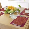 thumbnail image 4 of Ambesonne Mandala Place Mats Set of 4, Psychedelic Vibrant Colored, Standard Size, Vermilion Fuchsia, 4 of 6