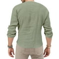 thumbnail image 4 of IROINNID Plain Long Sleeve Shirts for Men Loose Formal Solid Color Shirt Top Turndown Collar Blouse & Shirt On Sale,Green, 4 of 7