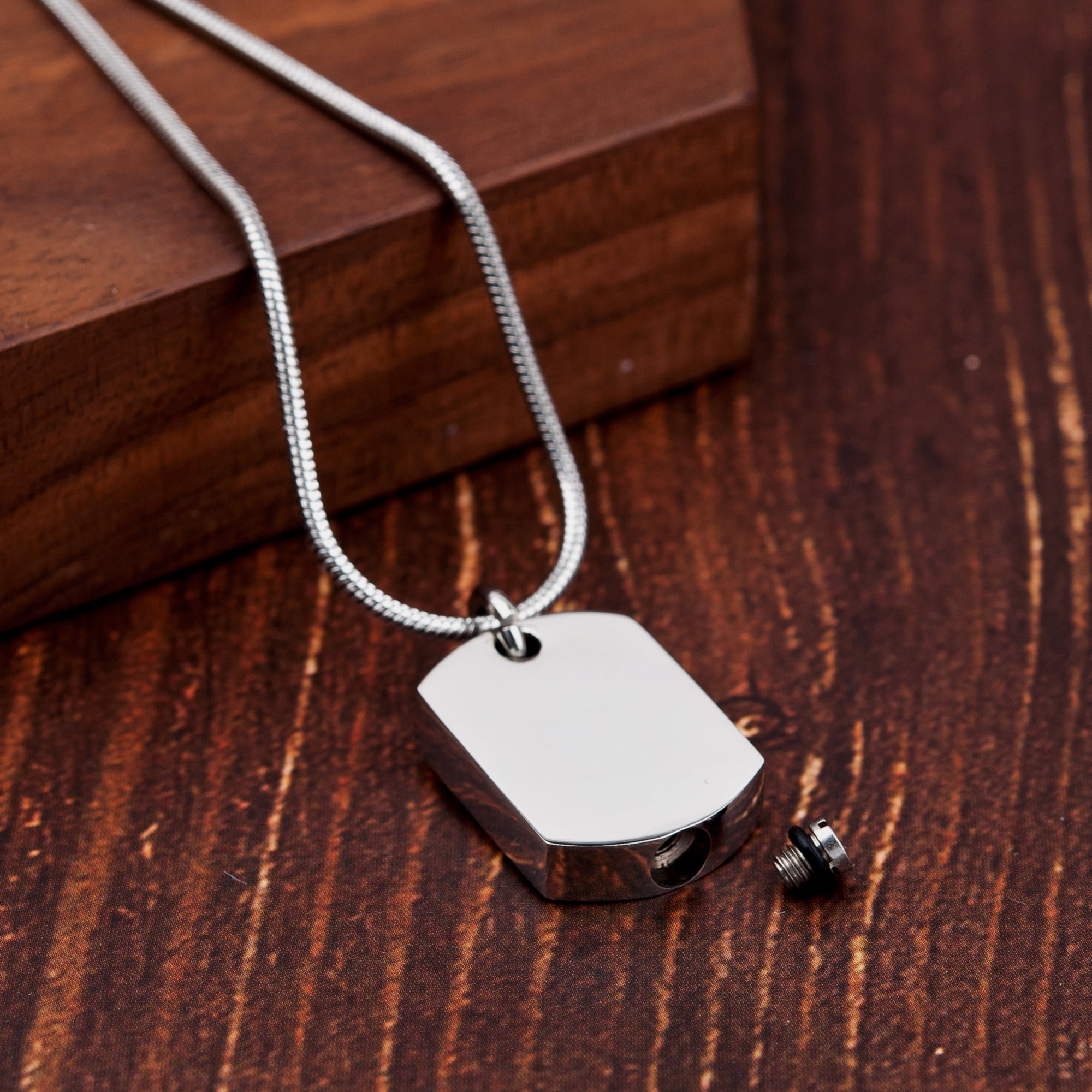 Anavia Classic Cremation Memorial Dog Tag Popular Human Urn Ashes Holder Container Waterproof Memorial Jewelry with Free Funnel Kit Velvet Jewelry Box and Ships Next Day!