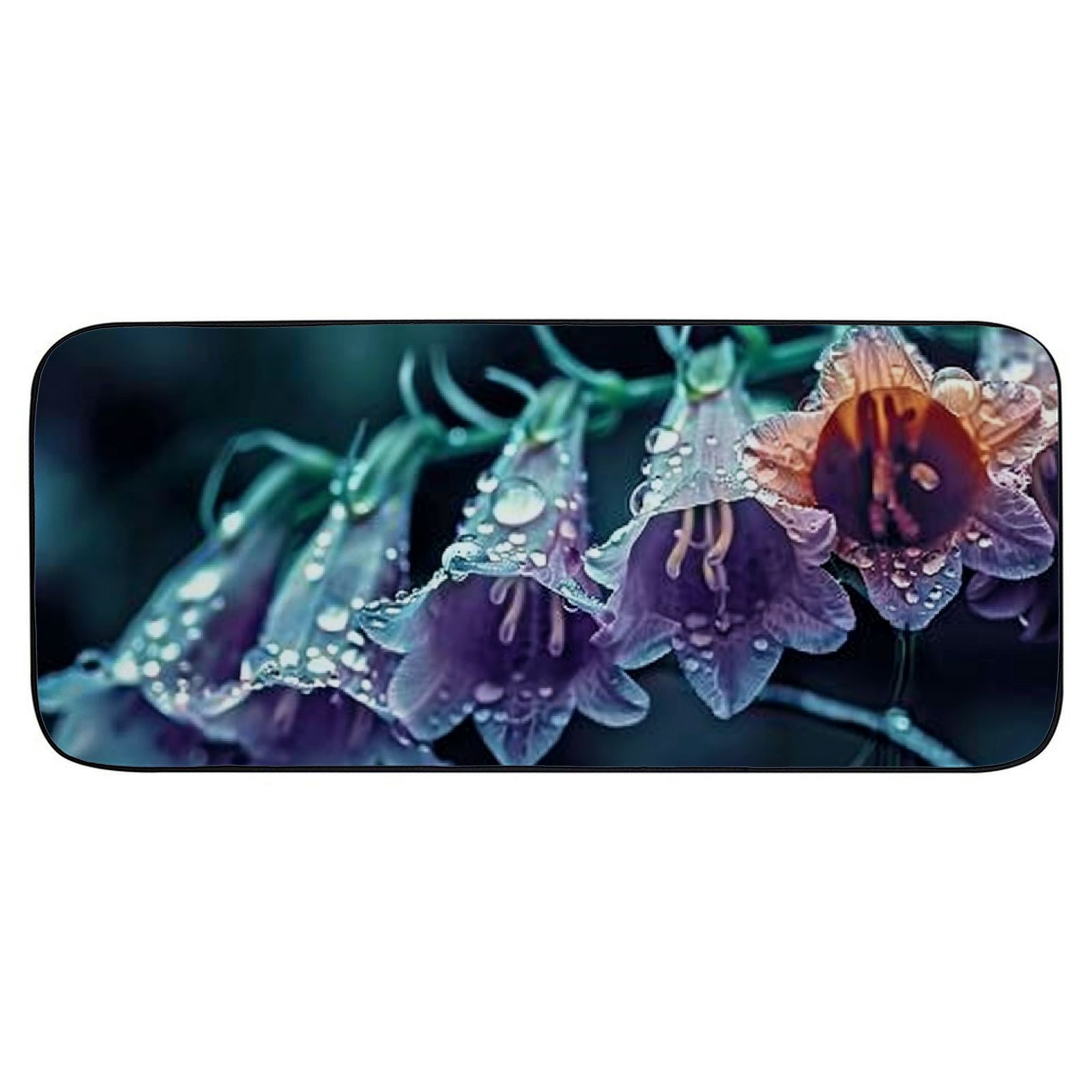 PHYHOO Doormat Floor Rug/Mat - Flowers Purple Bells Nature Decorative Door Mat, Door Mat with Non-Slip Rubber Backing, Easy Cleaning, Traps Dirt, Rug for Entry, Patio, Garage 19.68*47.24 in