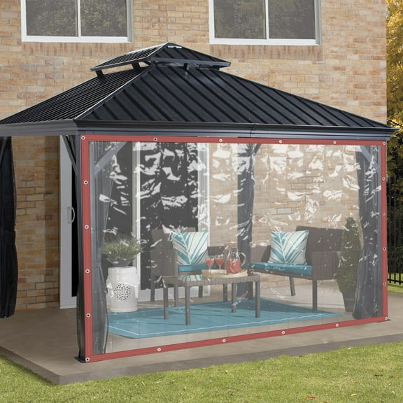 8x10ft PVC Clear Tarp, Waterproof Transparent Rainproof Cover with Grommets for Outdoor Balcony, Tent, Canopy Dust Protection