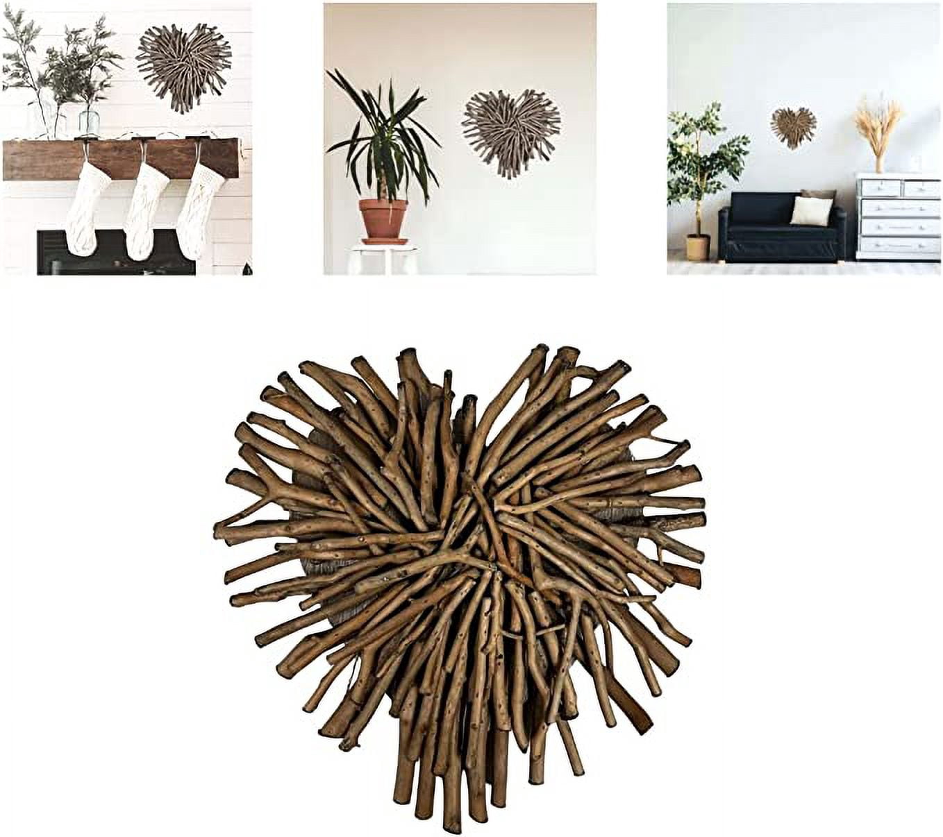 First of a Kind Driftwood Heart - Rustic Wall Decor Wooden Hearts, Drift Wood Wall Art Pieces - Wall Hanging Heart Shaped Ornament for Home Room & Kitchen Decorations (Brown)