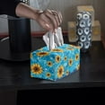 thumbnail image 4 of ZUXONGSY Sunflower Tissue Box Covers Modern PU Leather Tissue Box Holder with Snap Button Decorative Tissue Organizer Easy to Clean Tissue Cover Home Accessories Decoration, 4 of 7