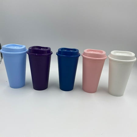 

GROFRY Drinking Bottle Non-slip Easy to Grip PP Portable Lid Coffee Mug for Office