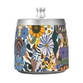 thumbnail image 7 of Yayeee Ashtray with Lid for Cigarette Smokeless Stainless Steel Home Ash Holder, Purple Flowers, 7 of 7