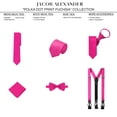 thumbnail image 5 of Jacob Alexander Boys' 14 inch Polka Dot Print Pre-Tied Zipper Neck Tie - Fuchsia Pink, 5 of 6