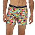 thumbnail image 2 of Picia Colorful Fish 2 Pattern Men's Athletic Long Leg Briefs , Performance Stretch Underwear，Moisture-Wicking, 2 of 7