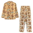 thumbnail image 3 of DISNIMO Capybara Orange Printed Women's 2 Piece Pajama Sets Long Sleeve Button Down Sleepwear with Long Pajama Pants Loose Fit Nightwear Soft V Neck Pajama Outfits, 4XL, 3 of 7