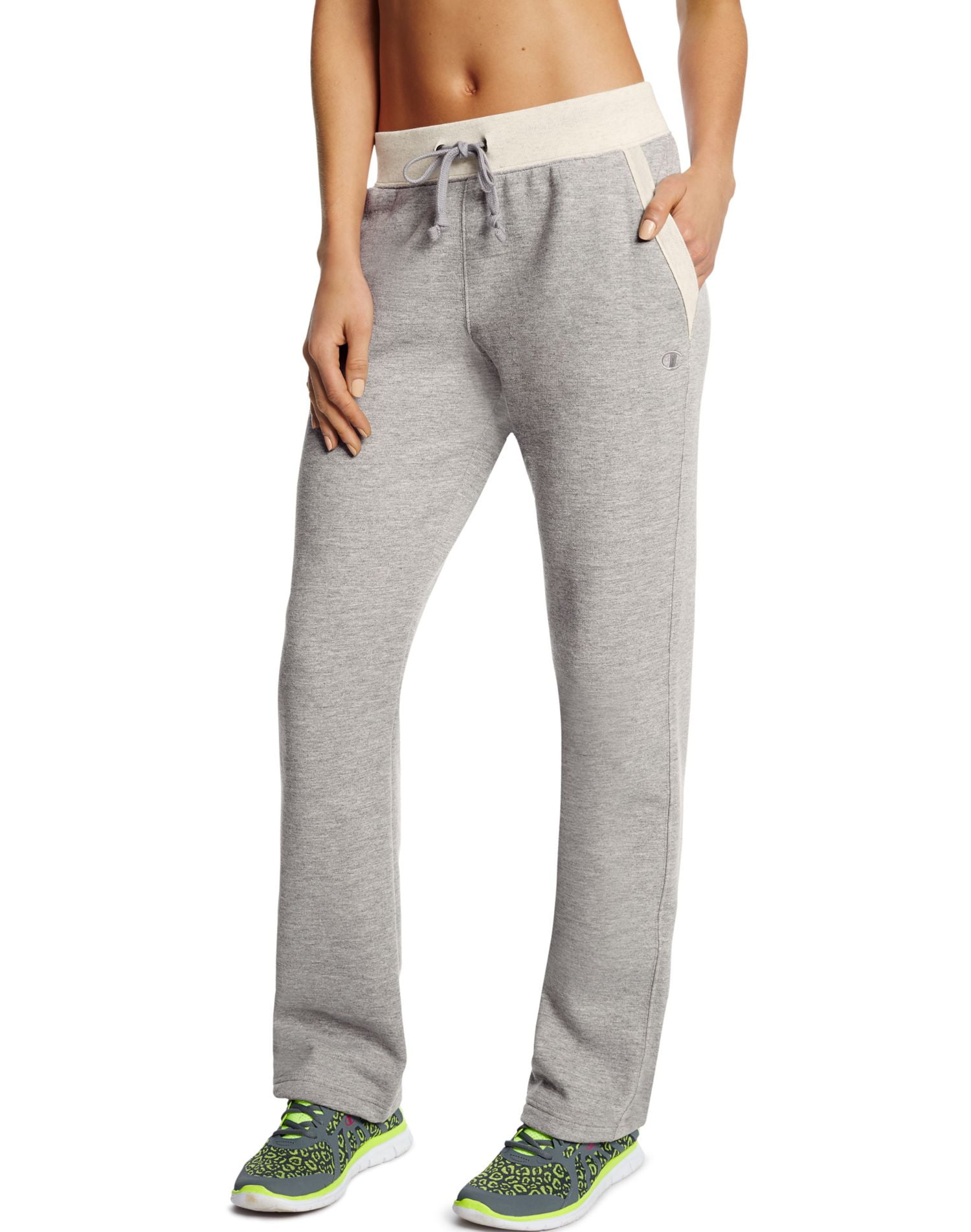 Champion Women`s Fleece Open Bottom Pants, XL, Black