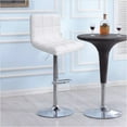 thumbnail image 6 of Lacoo Set of 2 Bar Stools Adjustable Swivel Armless Barstools with PU Leather, White, 6 of 6