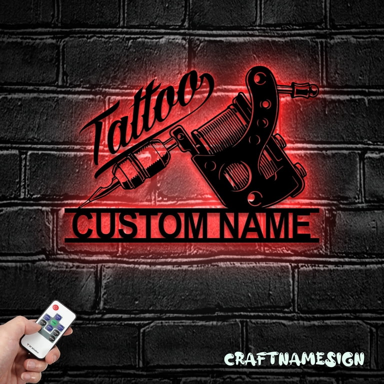 Craftnamesign Custom Ink Studio Metal Wall Art LED Light