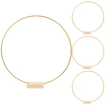 NICEXMAS 4Pcs Metal Floral Hoop Table Centerpiece with Stand for Wedding Decor Golden Circular Iron