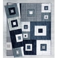 thumbnail image 2 of Designer Home Swan Area Rug 2050 10264 Cicero Navy Squares Blocks 2' 7" x  7' 4" Rectangle, 2 of 2