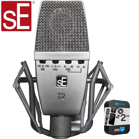sE Electronics SE-T2-U T2 Large Diaphragm Condenser Microphone with Titanium Capsule Bundle with 2 YR CPS Enhanced Protection Pack