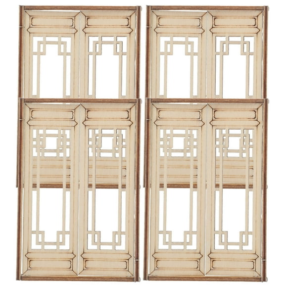 4 Pcs Dollhouse Accessories Mini Simulation Furniture Windows
