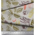 thumbnail image 2 of Soimoi Georgette Viscose Fabric Spruce & Chestnut Leaves Print Fabric by Yard 42 Inch Wide, 2 of 3
