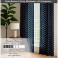 thumbnail image 6 of Vargottam Cotton Rod Pocket/Back Tab Curtains - 96" Floor-Length Drapes for Long Doors or Large Windows - Light Filtering, 3-in-1 Header - Set of 2, 52"x96" - Floral Motif Pattern (Blue), 6 of 8