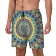 thumbnail image 2 of Uemuo Round Mandala1 Pattern Mens Swim Trunks Quick Dry Board Shorts with Mesh Lining, Stretch Beach Shorts Quick Dry No-Chafing Board Shorts-Small, 2 of 9
