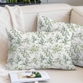 thumbnail image 2 of Sage Green Eucalyptus Throw Pillow Covers, Spring Watercolor Botanical Leaves Soft Breathable Pillow Cases with Invisible Zipper for Sleeping, Small Pillowcases for Couch Bed Sofa Chair 16x24 Inches, 2 of 9