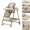 KHAKI, variant on Sunny Babe Convertible Baby High Chair Folding Baby Swing with Trays,Wheels,PU Leather,for Babies to Toddlers,Unisex,KHAKI