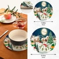 thumbnail image 3 of GZHJMY Christmas Night Celebration Trivets Pot Holders Set of 2, Hot Pads, Table Mats,Placemats Set for Cooking and Baking, Cotton Braided Hot Pads, 7.09"+9.45", 3 of 7