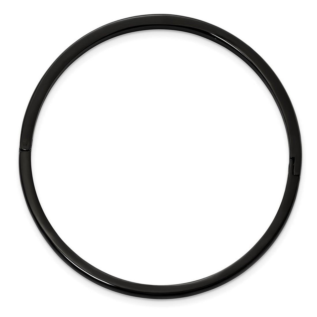 CZ Stainless Steel Polished Black IP-Plated Bangle