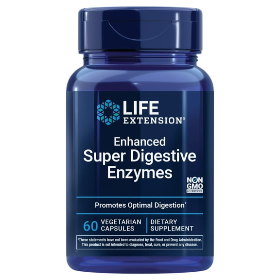 Life Extension Enhanced Super Digestive Enzymes - Supports Digestion & Comfort, Especially for Plant-Based Diets - Non-GMO - 60 Vegetarian Capsules