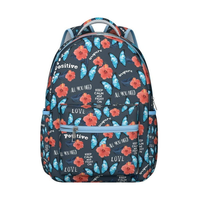 Floral and Leopard Print Students’s Backpack Durable, Lightweight School Backpack with Colorful Wildflower and Butterfly Artwork, Perfect for Student and Student