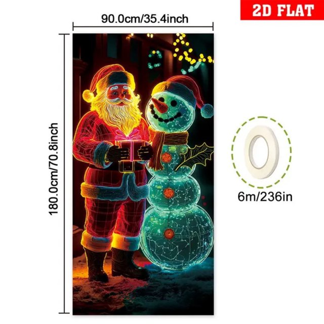 Outdoor Christmas Tree Christmas Tree Stand Fluorescent Door Cover Party Santa Tree