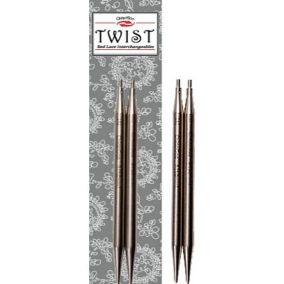 ChiaoGoo 4 Inch (1 cm) TWIST Lace Stainless Steel Knitting Needle Interchangeable Tips (All Sizes)