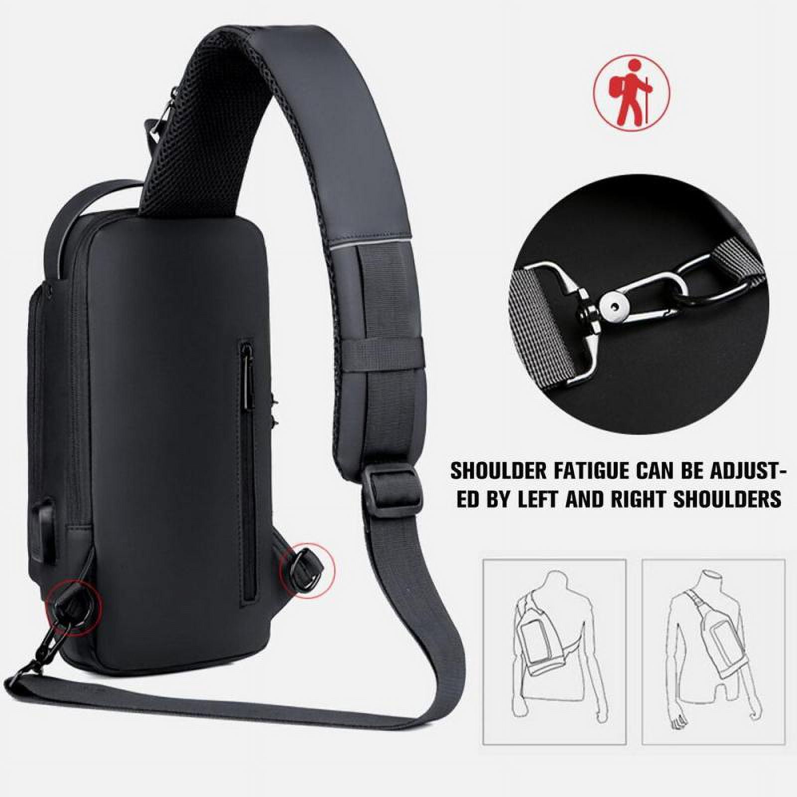 Rcrirth Sling Bag for Men | Anti-theft Crossbody Bag - PU Leather Crossbody Shoulder Bag - Chest Bag for Daily use