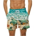 thumbnail image 3 of BiZtdJrK Big and Tall Beach Shorts for Men Novelty Graphic Print Drawstring Casual Shorts Fashion Swimwear Shorts with Pockets clearance items Green XXXXL, 3 of 7