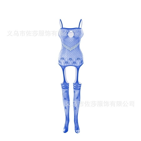 Generic Sexy Lingerie Uniform Jacquard Jumpsuit Lace-up Open Crotch Body Stocking Stockings New W329