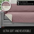 thumbnail image 4 of Original Patent Pending Reversible Large Sofa Protector, Many Colors, Seat Width to 70 Inch, Furniture Slipcover 2 Inch Strap, Couch Slip Cover Throw for Dogs, Pets, Dusty Rose Linen, 4 of 8