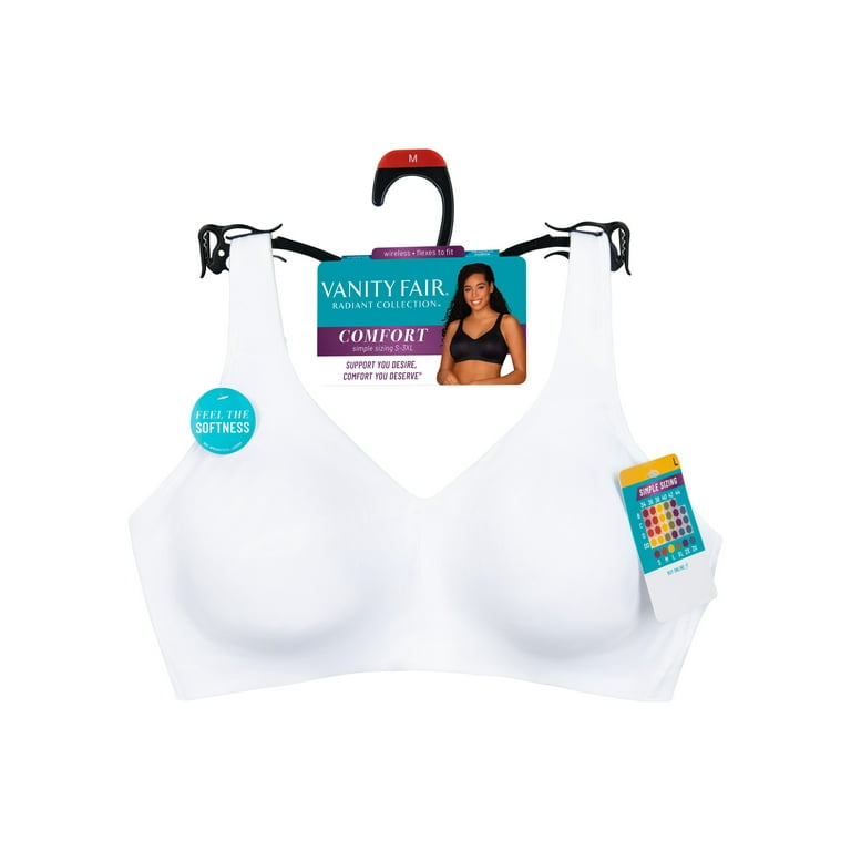 Vanity Fair Radiant Collection Women's Comfort Alpha Sizing Wireless Bra,  Style 3472206