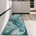 thumbnail image 4 of Blue Gold Marble Pattern Kitchen Rug Mat,Kitchen Runner Rugs Non Skid Washable,Decorative Kitchen Floor Mats for Kitchen,Sink,Laundry,17"X47", 4 of 5