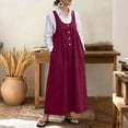 thumbnail image 2 of BUIGTTKLOP Women's Summer Overall Dress Sleeveless Scoop Neck A Line Maxi Flowy Casual Sundress with Pockets Vacation Outfits, 2 of 6