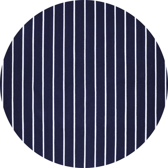 Ahgly Company Indoor Round Abstract Blue Contemporary Area Rugs, 7' Round