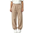 thumbnail image 2 of Antinious Boys Girls Solid Elastic Waist Pleated Cuffed Side Pocket Casual Sweatpants, 2 of 5