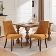 thumbnail image 2 of Mid Century Dining Chairs Dining Chairs Set of 2，Linen Tufted Kitchen Dining Room Chair with Solid Wood Legs, Fabric Upholstered Dining Chair, 2 of 7