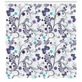 thumbnail image 3 of Ambesonne Floral Shower Curtain, Butterflies and Swirls, 69"Wx75"L, Dark Purple Pale Blue, 3 of 3