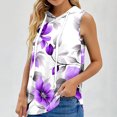 thumbnail image 3 of Tops de Ajuste Suelto para las Mujeres con Capucha Impresa Floral sin Mangas, Ligero Poliéster Casual Y Uso Diario, 3 of 5