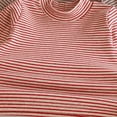 thumbnail image 3 of Qingpeng Toddler Boys Girls Mock Neck Top Long Sleeve Striped Pullover Shirt for Layering Wear, 3 of 6