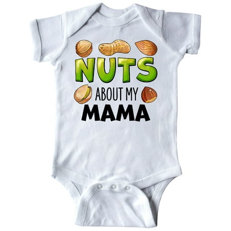 

Inktastic Nuts About My Mama Peanut Almond Pistachio Gift Baby Boy or Baby Girl Bodysuit