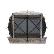 Gazelle Tents™ G5 5-Sided Portable Gazebo with TriTech Mesh, Pop-Up Hub Screen Tent, Waterproof, UV Resistant, 4-Person & Table, Desert Sand, Includes 3 Wind Panels, 85 x 115 x 106