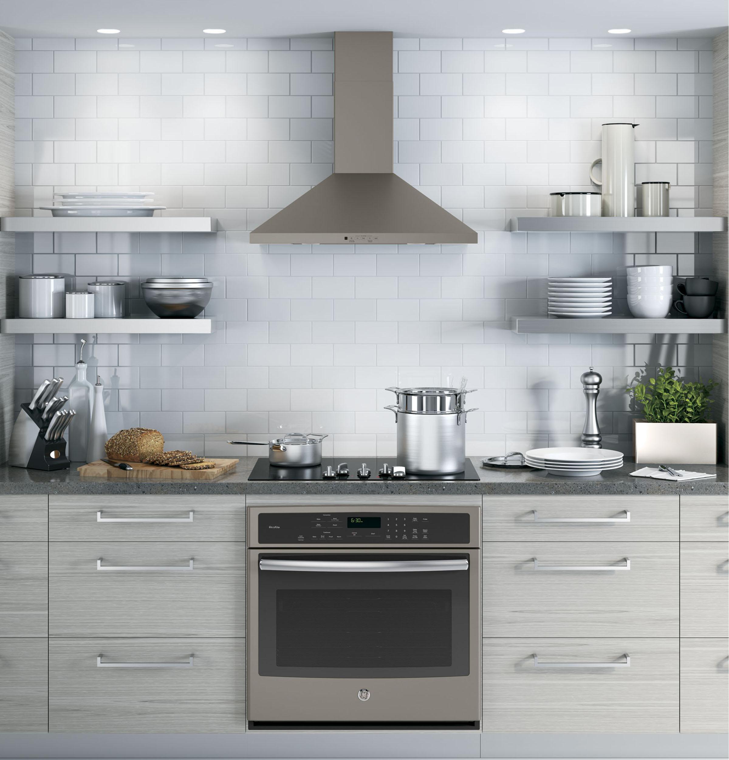 GE JVW5301EJES Slate Wall-Mount Pyramid Chimney Hood