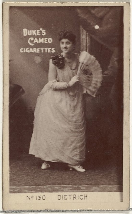 Card Number 130 Dietrich from the Actors and Actresses series (N145 4) issued by Duke Sons & Co. to promote Cameo Cigarettes Poster Print (18 x 24)