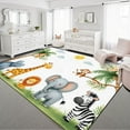 thumbnail image 2 of Area Rugs For Kids Boho Washable Classroom Rug Watercolor Animal Jungle Tiger Elephant Zebra Giraffe Monkey Soft Rubber Backed Non-Slip Carpets For Playroom Learning Room School 3x4ft, 2 of 6