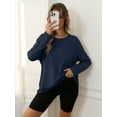 thumbnail image 6 of MOYIKO Oversized Long Sleeve Shirts for Women Casual Crewneck Loose Fit Tees Tops, 6 of 7